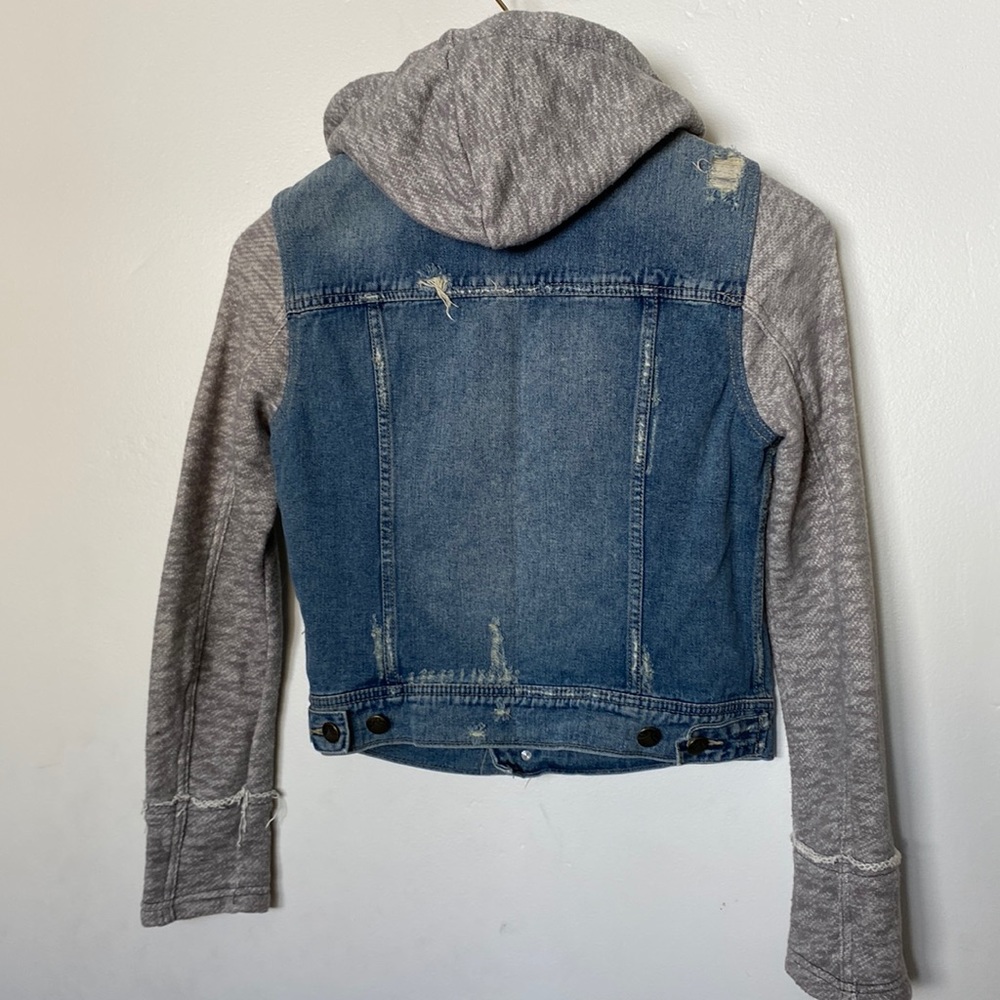 Free People Denim and Knit Hoodie - Picture 8 of 12